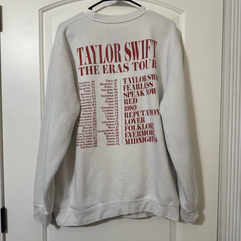 Taylor Swift The Eras Tour White Sweatshirt Women’s Size Large - Picture 3 of 6